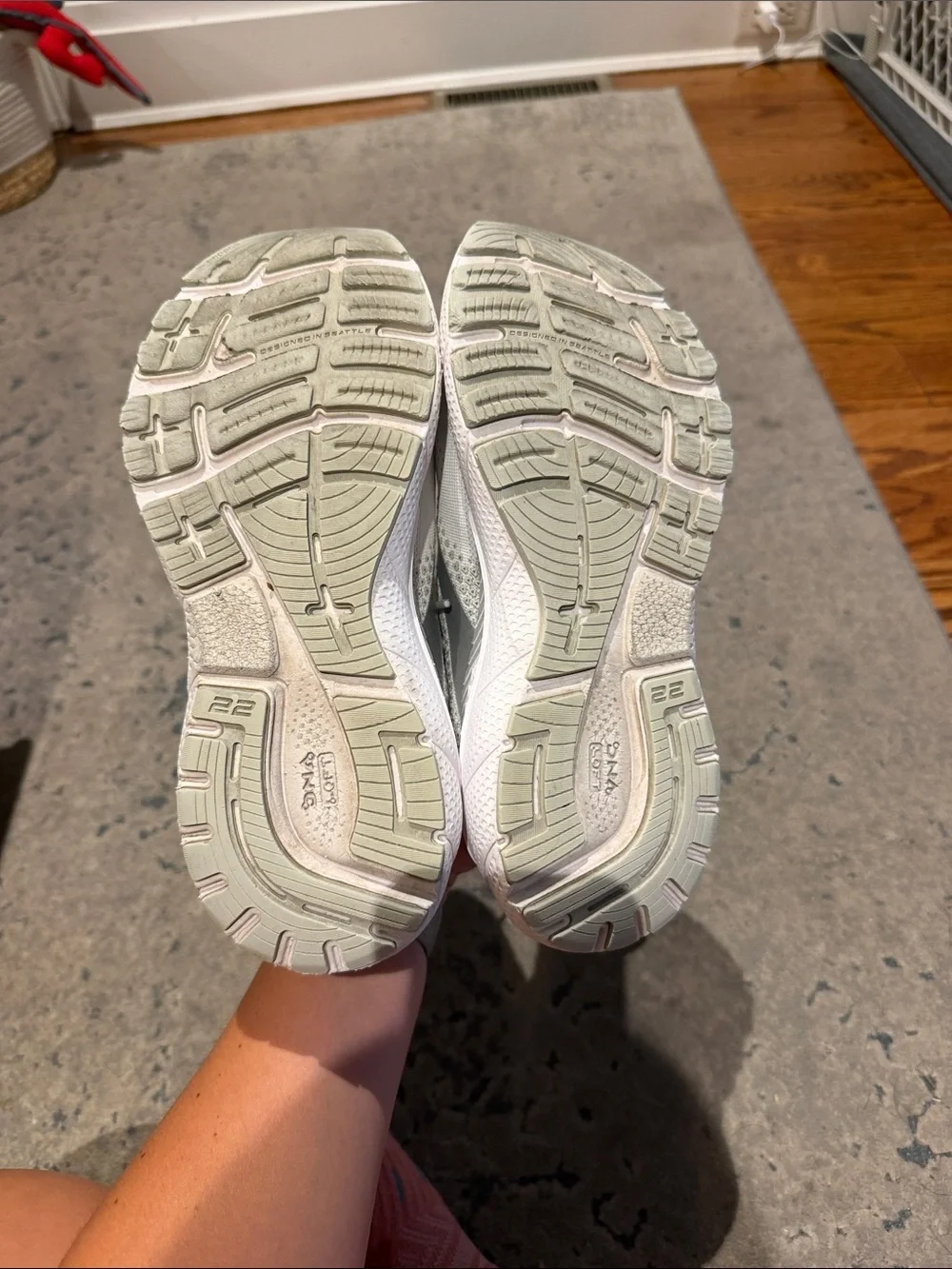 Brooks Women's Athletic Running Shoes in Light Gray and White